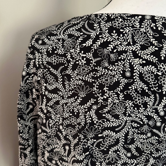 *OLD NAVY* Black x White Floral Long Sleeve Dress Size XL - Picture 6 of 8